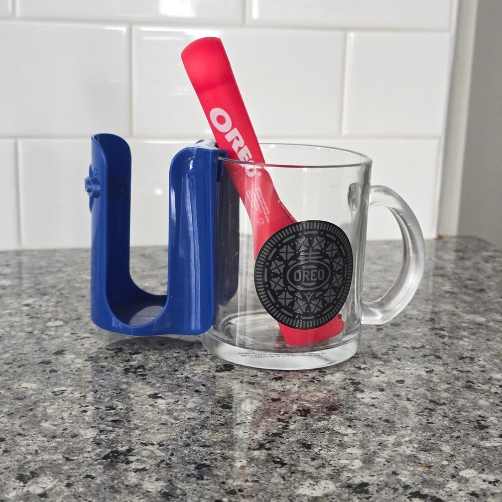 Oreo Cookie Dunking Set Glass Mug Blue Caddy Red Tongs 2020 Frankford Candy LLC